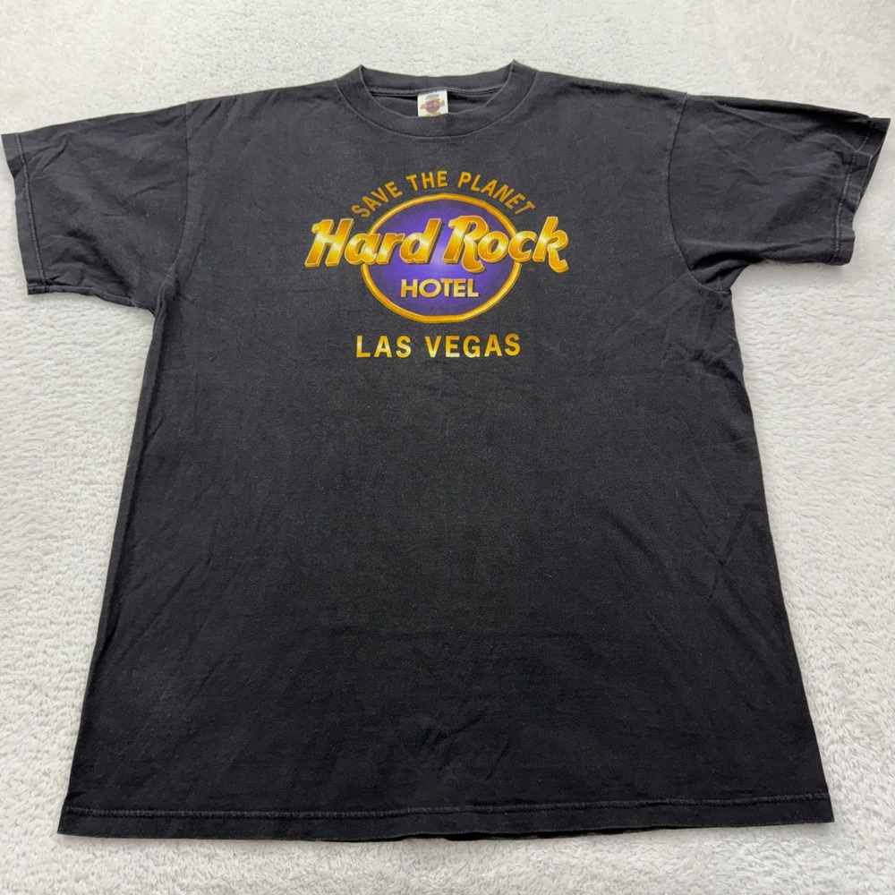 Hard Rock Hotel Las‎ Vegas Save The Planet T Shirt Black XL Vintage